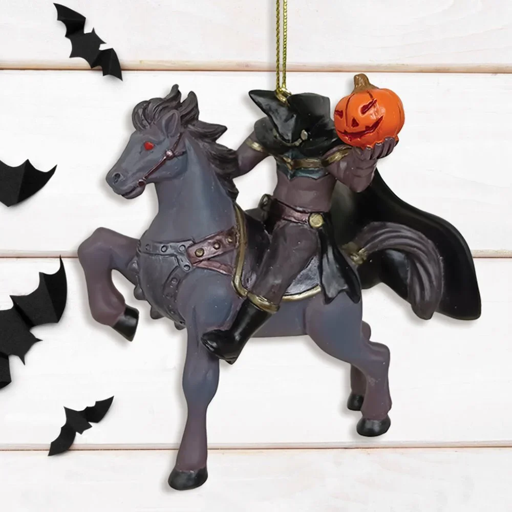 Headless Horseman Spooky Halloween Ornament, Scary Christmas Tree Resin Decorat